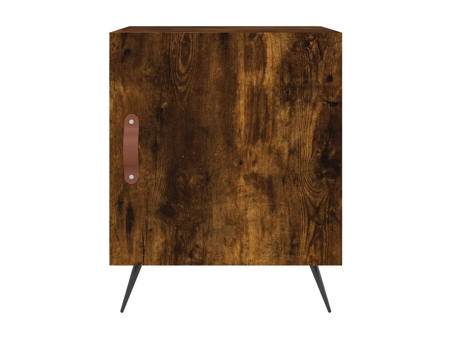 Nachtkastje 40x40x50 cm bewerkt hout gerookt eikenkleurig