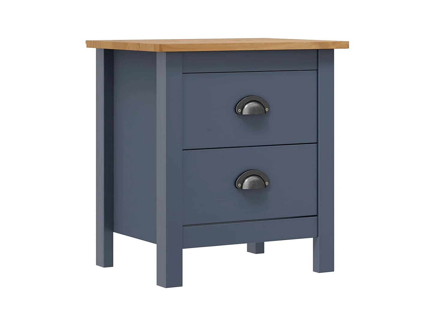 Table de chevet Hill Gris 46x35x49,5 cm Bois de pin solide