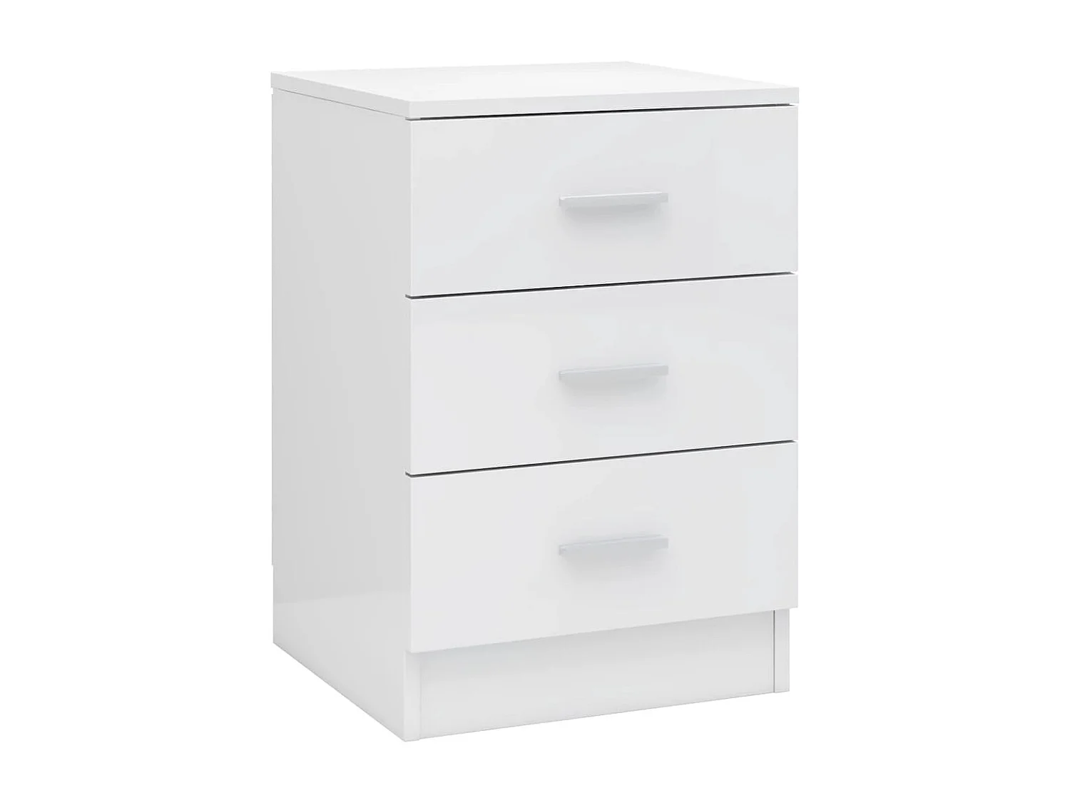 Mesa de cabeceira 38x35x56 cm contraplacado branco brilhante