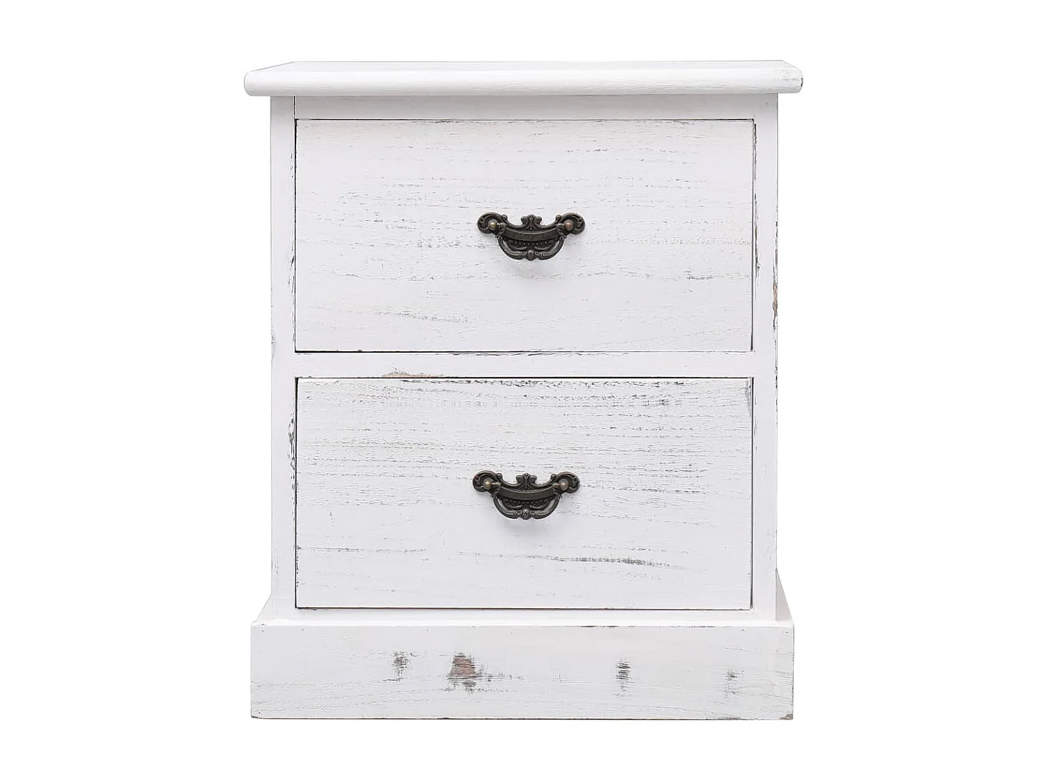 Table de chevet Blanc 38x28x45 cm Bois de Paulownia