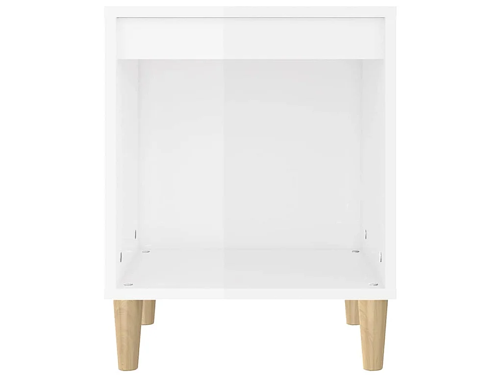 Table de chevet Blanc brillant 40x35x50 cm Bois d’ingénierie