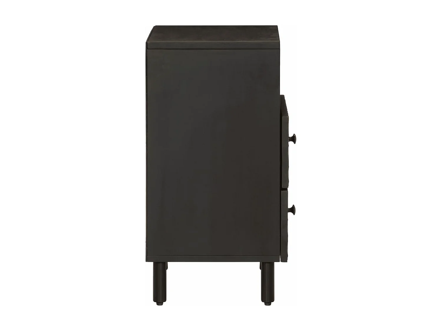 Table de chevet noir 50x33x60 cm bois de manguier massif