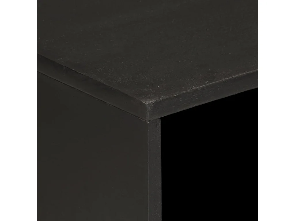 Table de chevet noir 50x33x60 cm bois de manguier massif