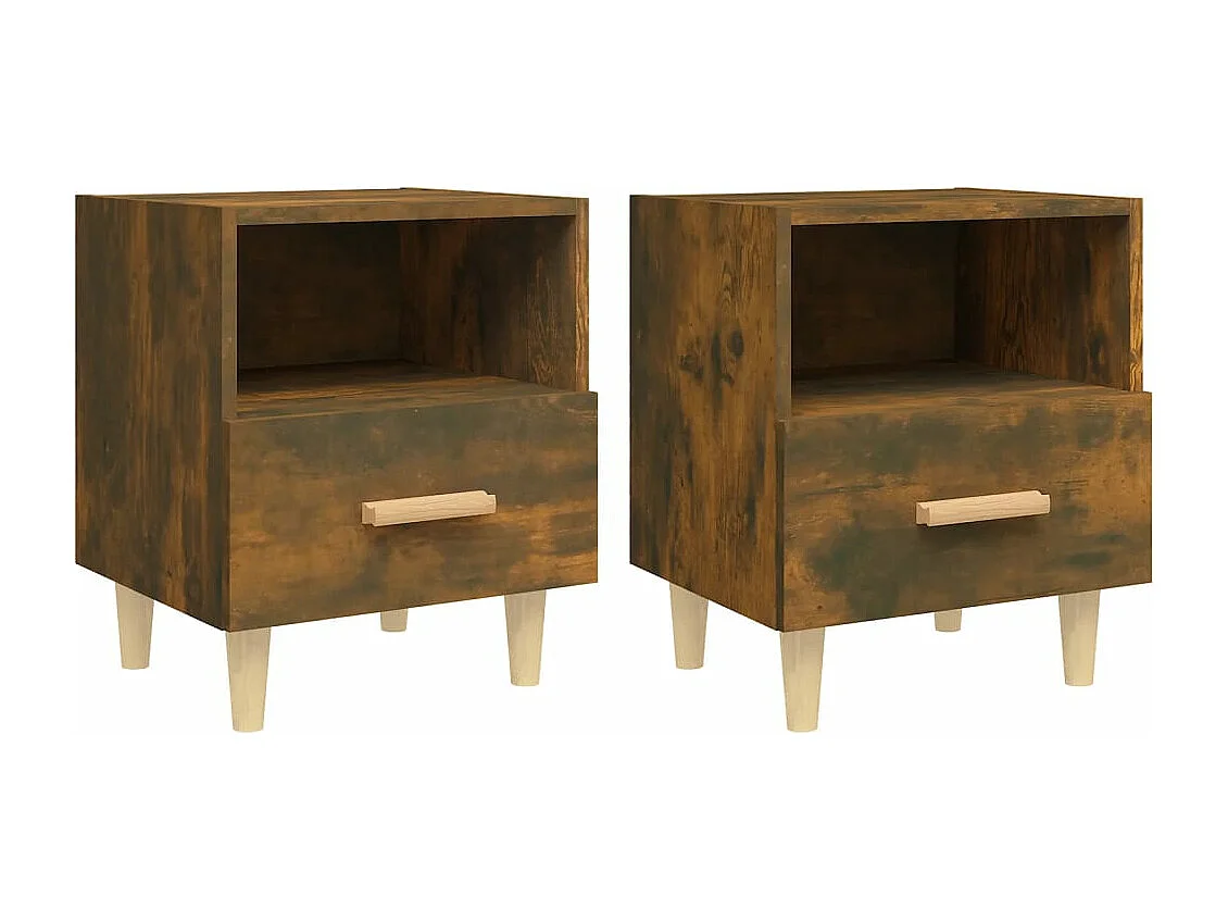 Tables de chevet 2 pcs Chêne fumé 40x35x47 cm