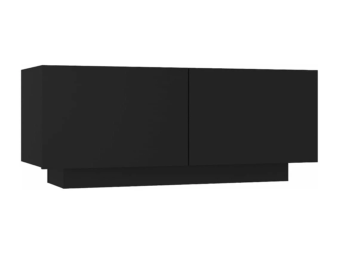 Nachtkastje 100x35x40 cm bewerkt hout zwart