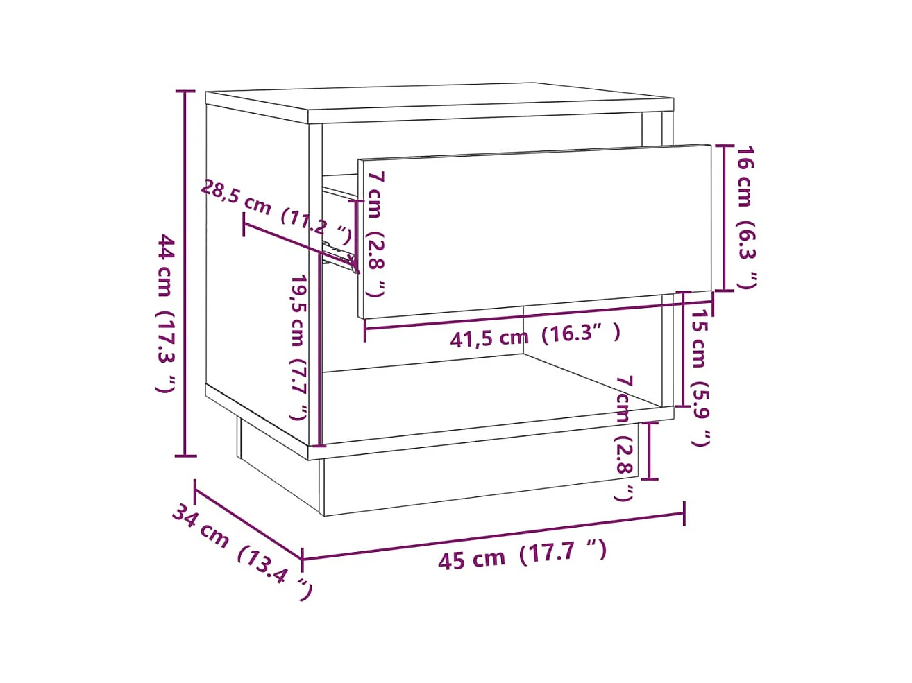 Tables de chevet 2 pcs Chêne sonoma 45x34x44 cm Bois ingénierie