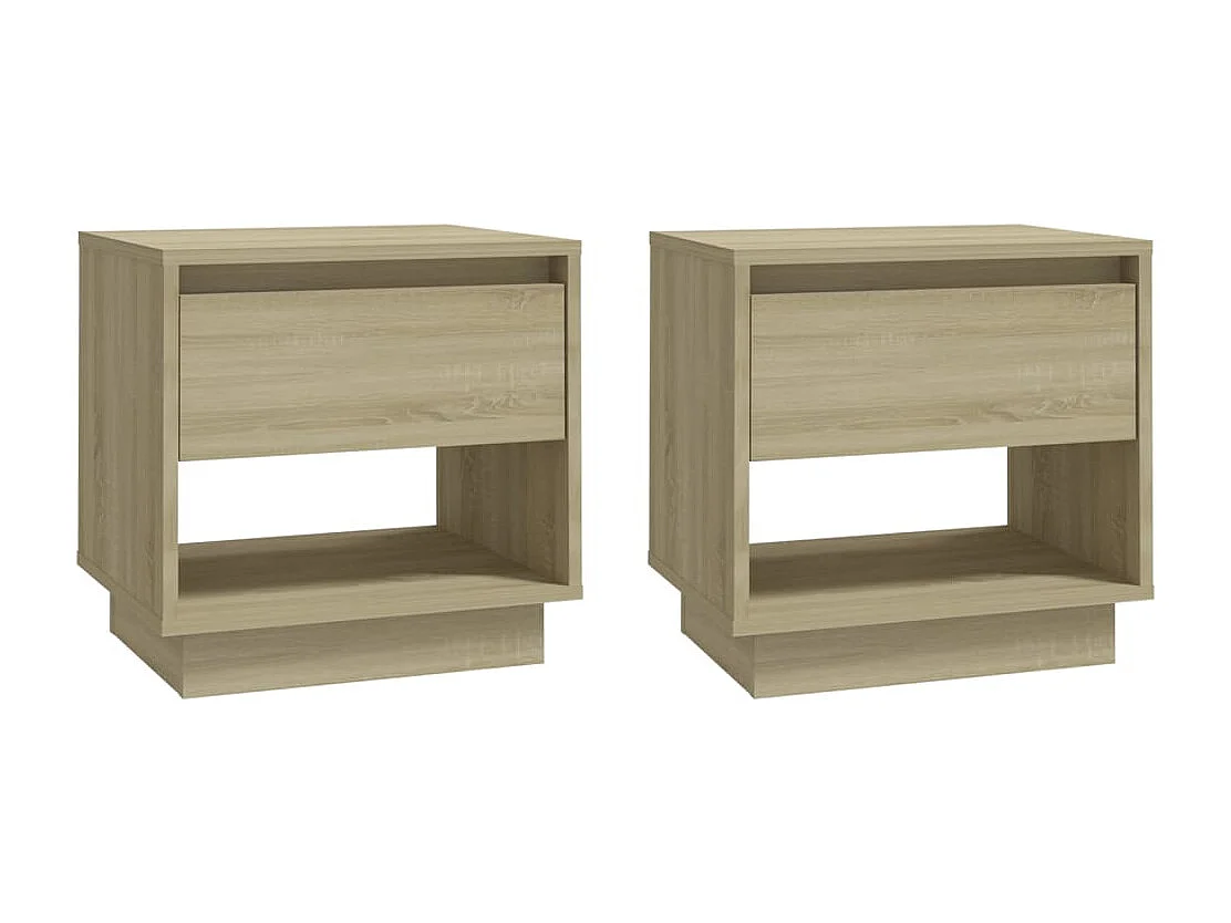 Nachtkastjes 2 st 45x34x44 cm bewerkt hout sonoma eikenkleurig