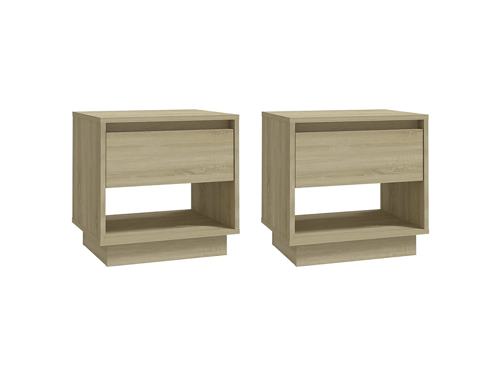 Nachtkastjes 2 st 45x34x44 cm bewerkt hout sonoma eikenkleurig