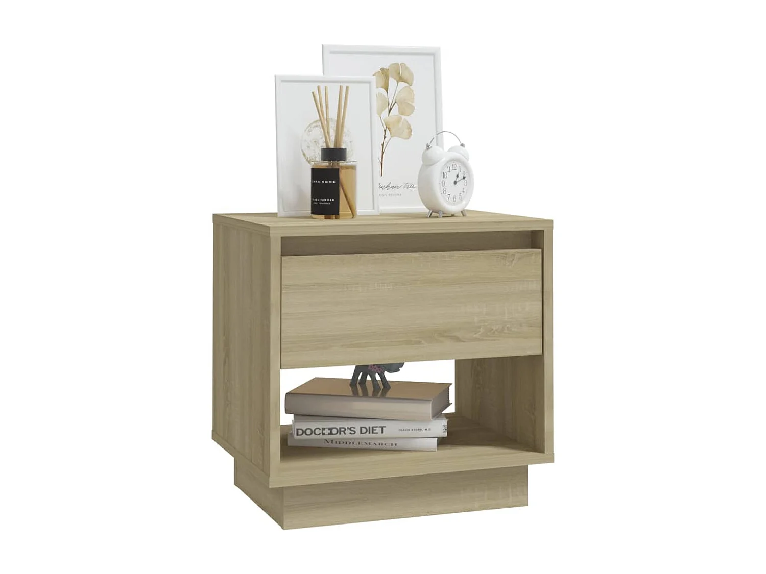 Nachtkastjes 2 st 45x34x44 cm bewerkt hout sonoma eikenkleurig
