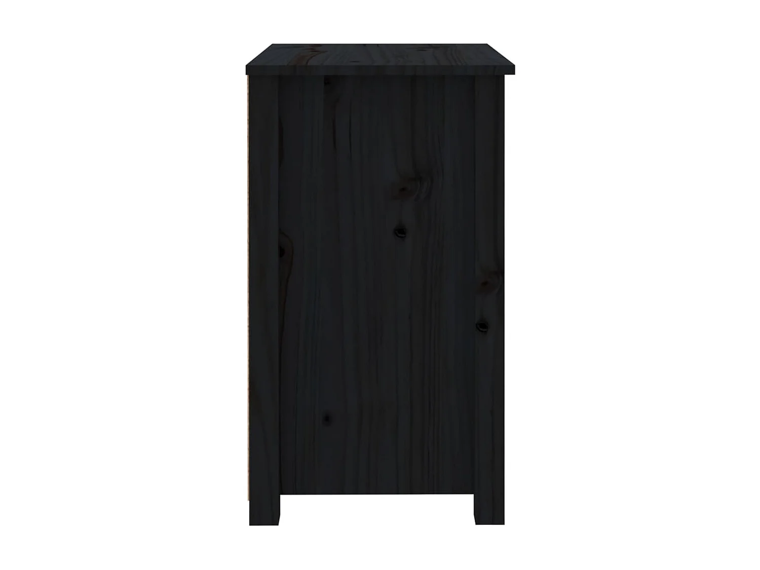 Table de chevet Noir 50x35x61,5 cm Bois de pin massif