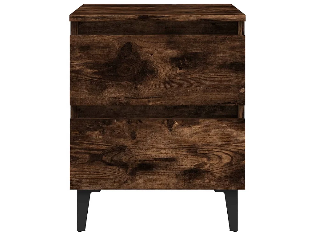 Mesa cabeceira pernas de metal 40x35x50 cm cor carvalho fumado