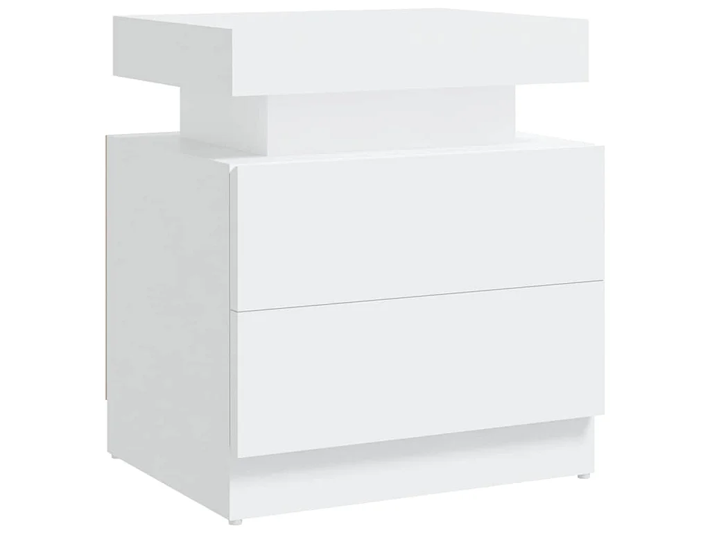 Comodino Bianco 45x35x52 cm in Legno Multistrato