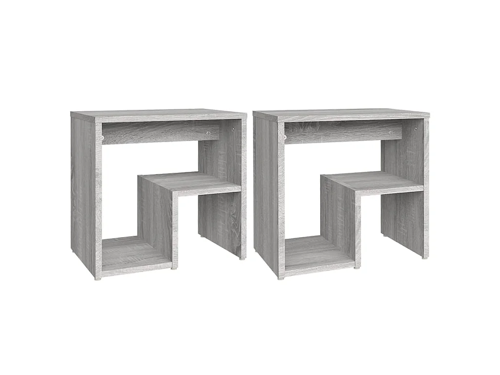 Nachttische 2 Stk. Grau Sonoma 40x30x40 cm Holzwerkstoff