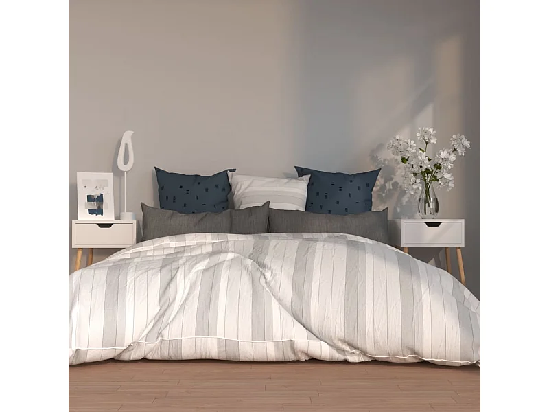 Mesitas de noche 2 uds madera contrachapada blanco 40x40x56 cm