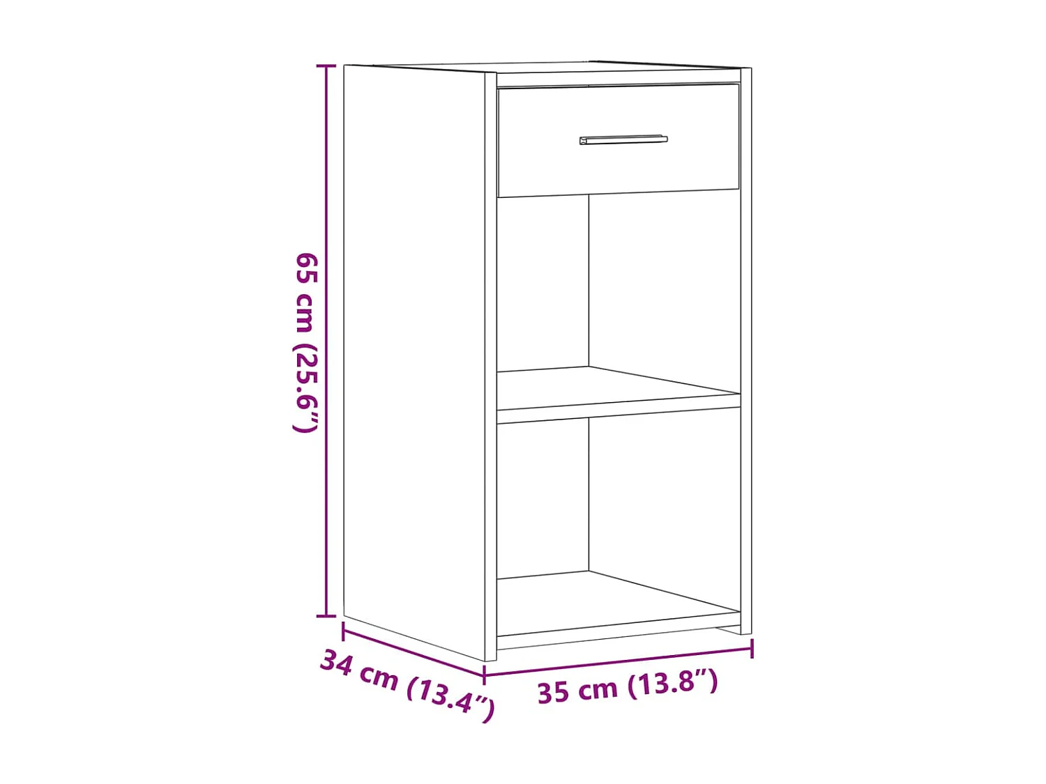 Tables de chevet 2 pcs sonoma gris 35x34x65cm bois d'ingénierie