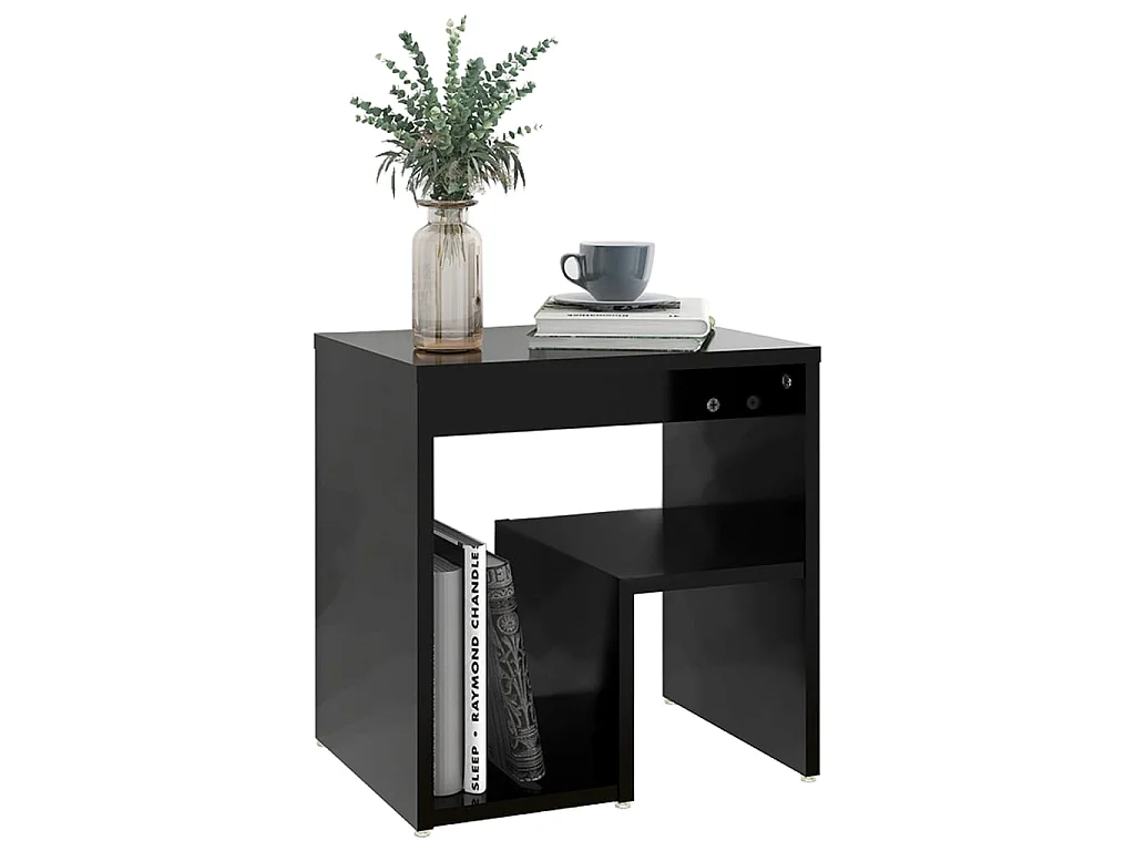 Table de chevet noir 40x30x40 cm bois d'ingénierie