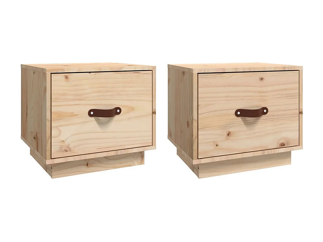 Tables de chevet 2 pcs 40x34x35 cm Bois de pin massif
