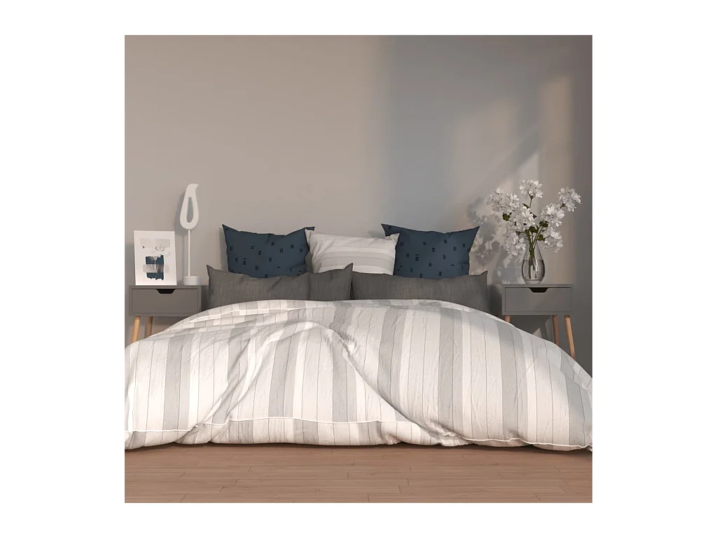 Comodini 2 pz Grigi 40x40x56 cm in Legno Multistrato
