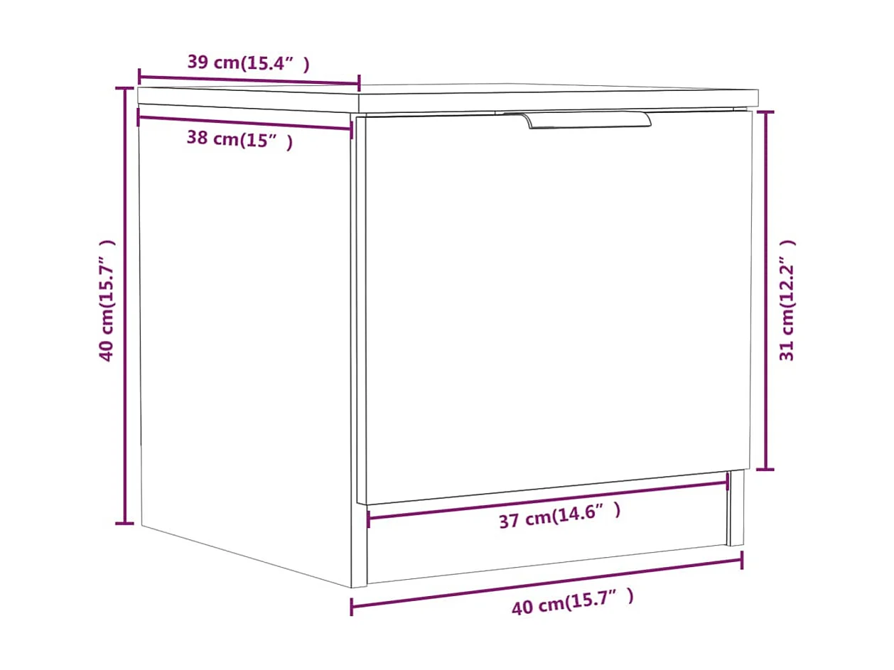 Tables de chevet 2 pcs Blanc 40x39x40 cm