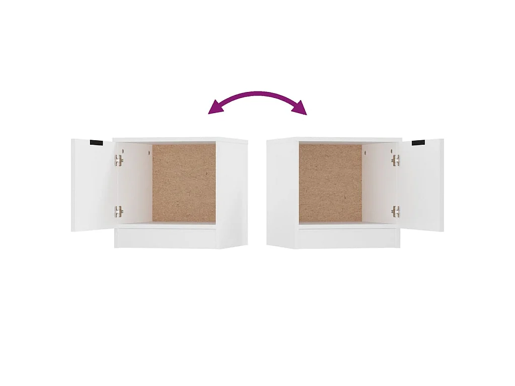 Nachtkastjes 2 st 40x39x40 cm wit