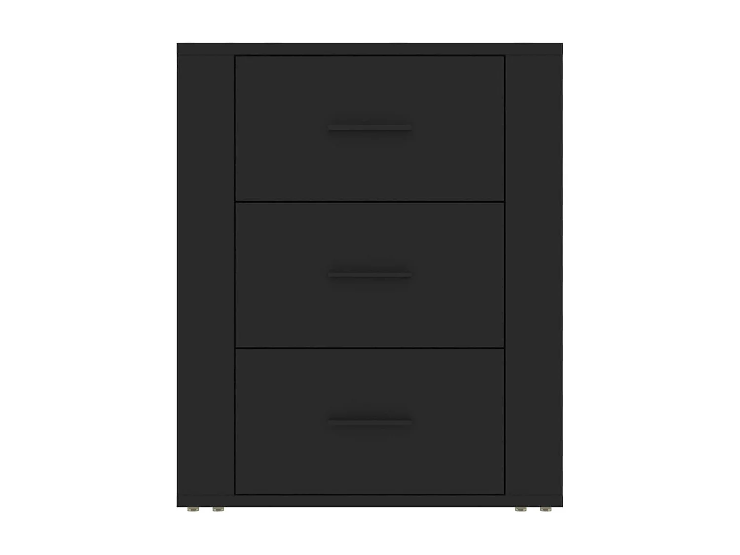 Nachtkastje 50x36x60 cm bewerkt hout zwart