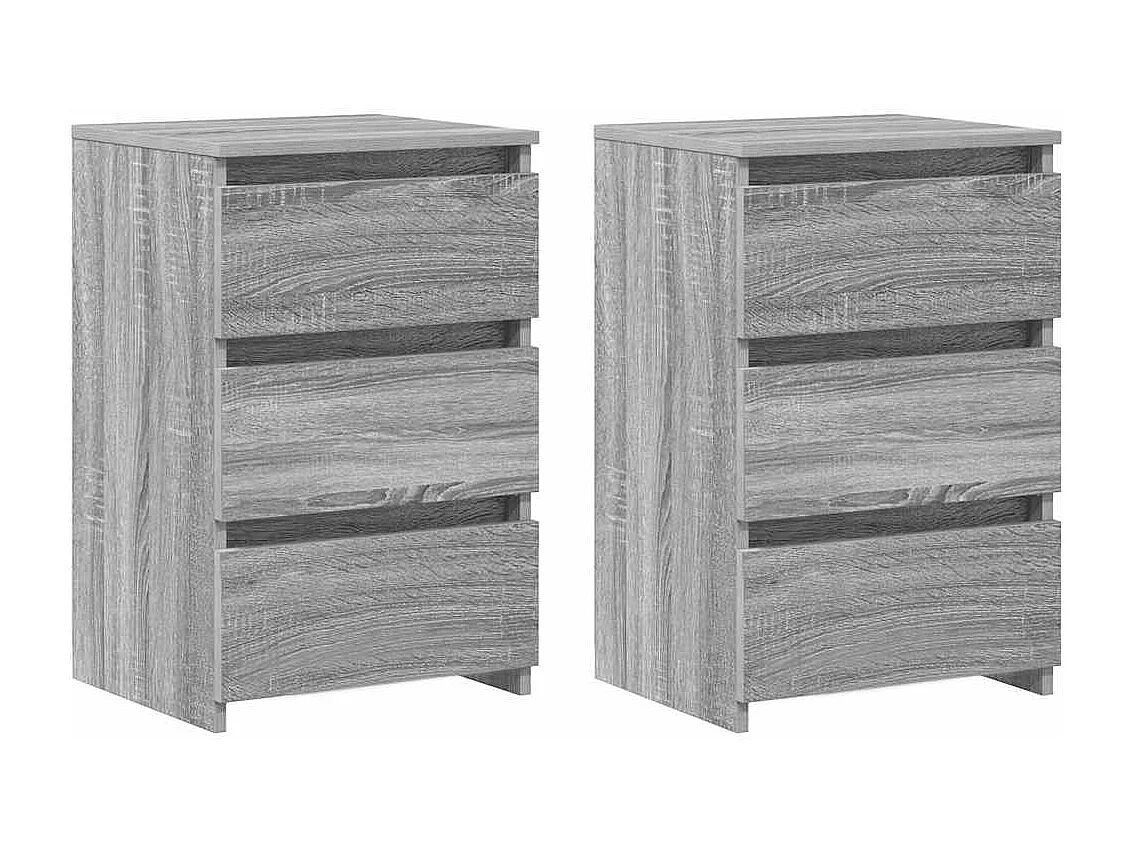 Nachtkastjes 2 st 40x35x62,5 cm bewerkt hout grijs sonoma eiken