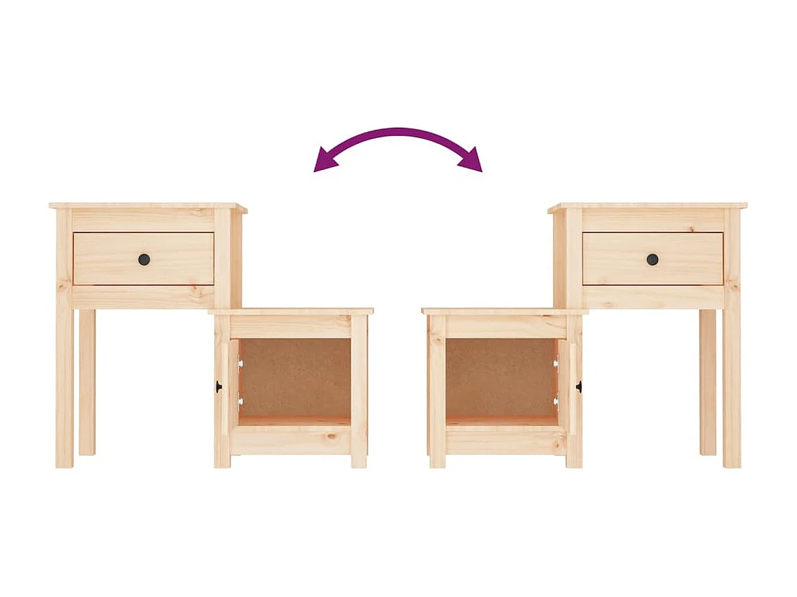 Nachtkastje 79,5x38x65,5 cm massief grenenhout