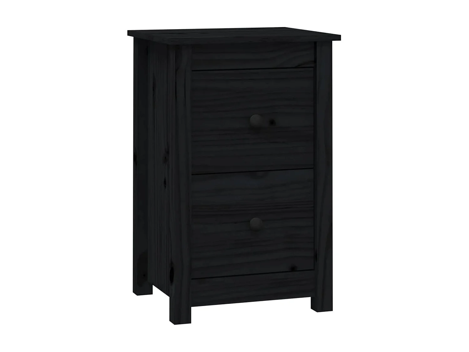 Table de chevet Noir 40x35x61,5 cm Bois de pin massif