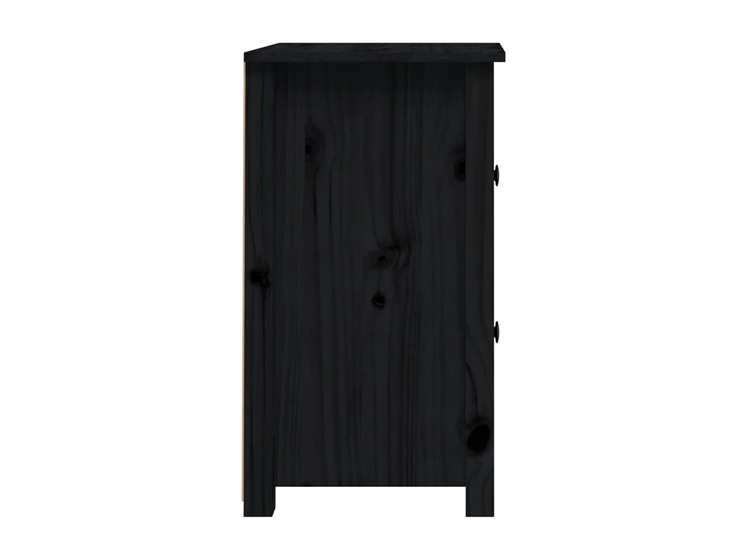 Table de chevet Noir 40x35x61,5 cm Bois de pin massif