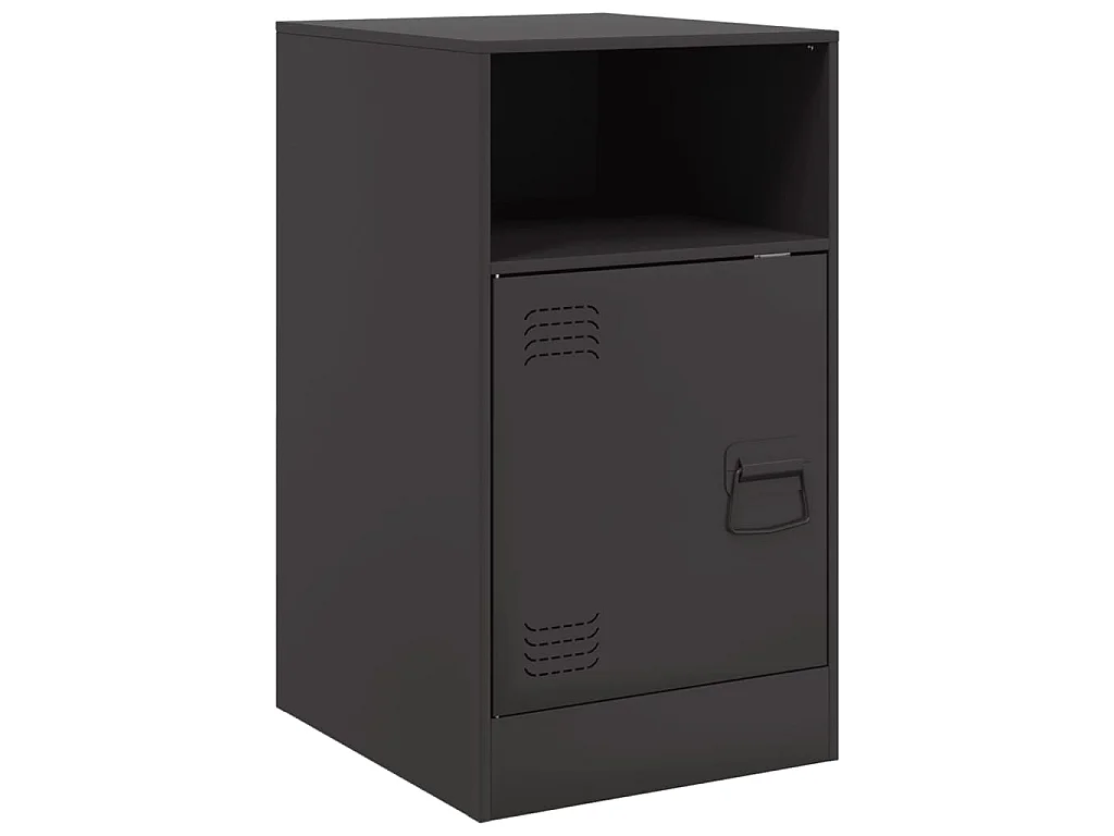 Table de chevet noir 34,5x39x62 cm acier