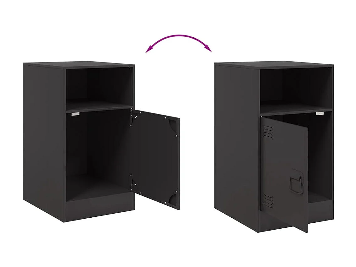 Table de chevet noir 34,5x39x62 cm acier