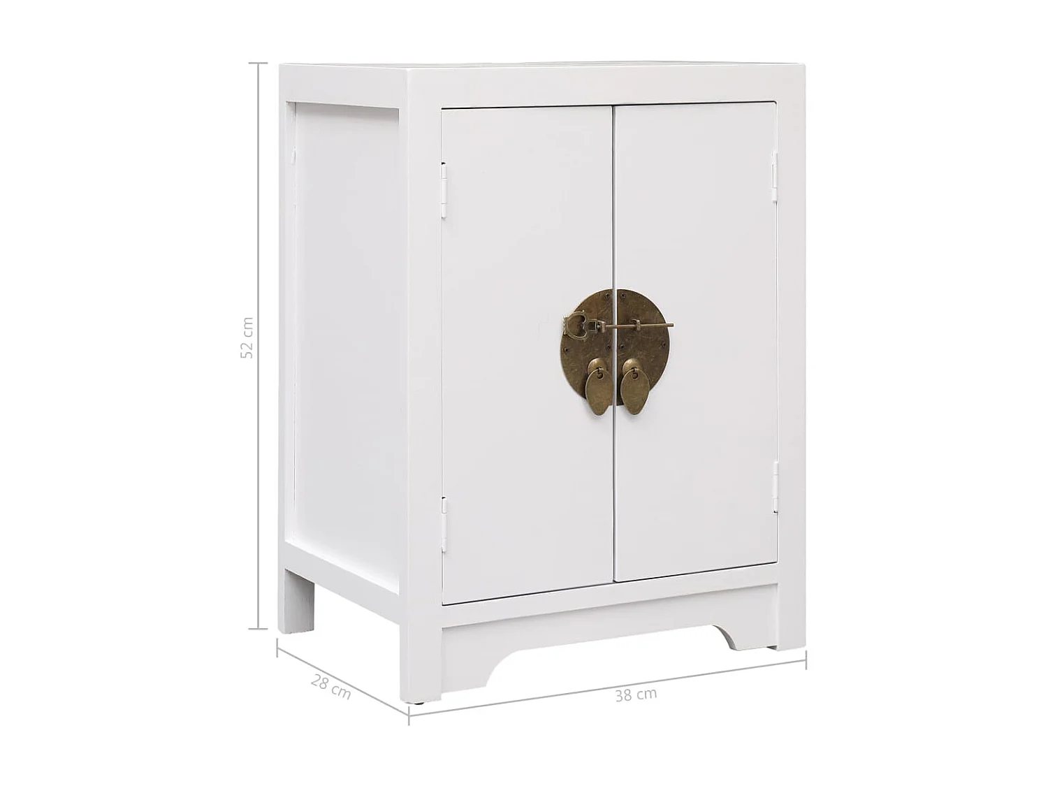 Table de chevet Blanc 38 x 28 x 52 cm Bois de Paulownia