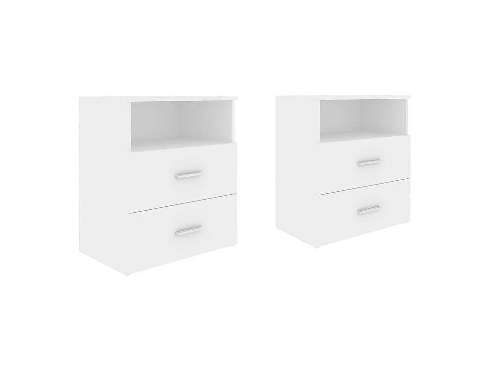 Nachtkastjes 2 st 50x32x60 cm wit