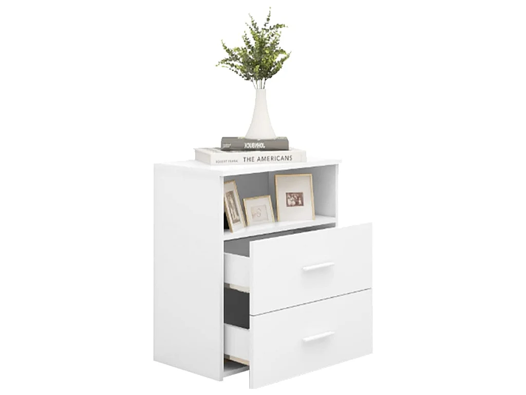 Nachtkastjes 2 st 50x32x60 cm wit
