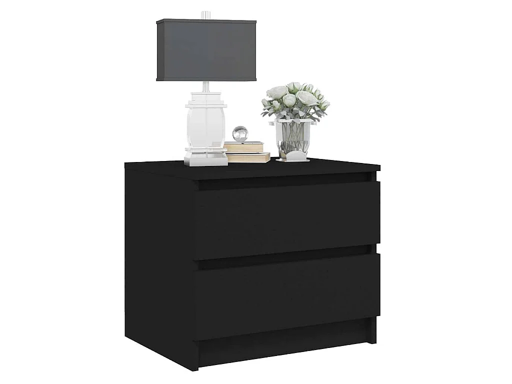 Comodino Nero 50x39x43,5 cm in Legno Multistrato