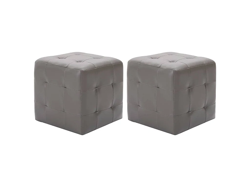 2 pcs Tables de chevet Gris 30x30x30 cm Similicuir