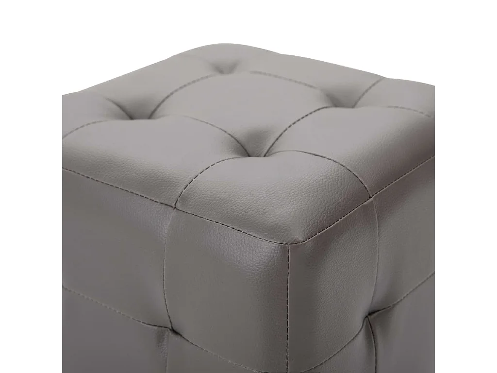 2 pcs Tables de chevet Gris 30x30x30 cm Similicuir