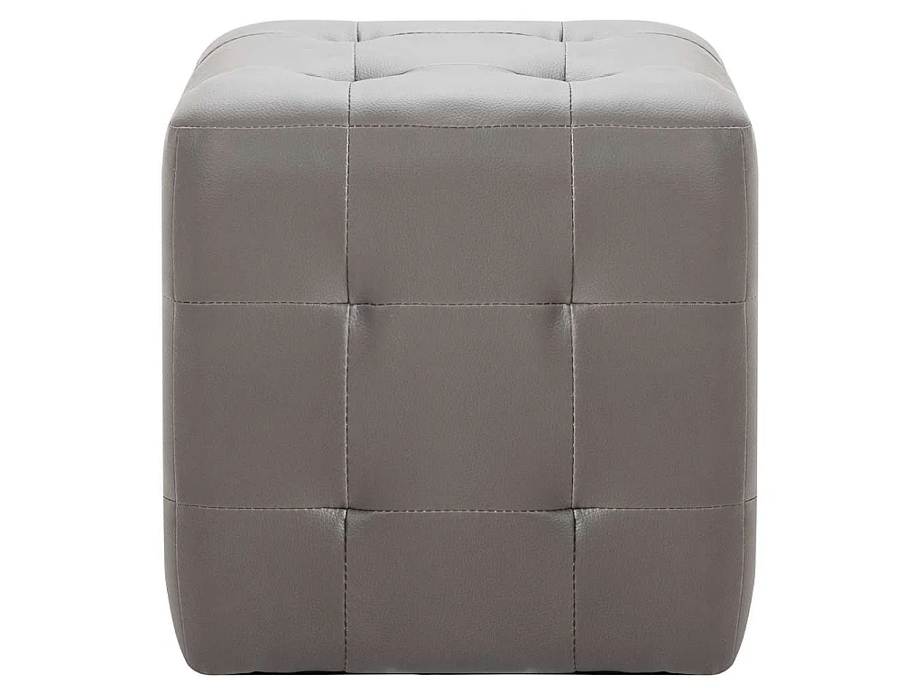 2 pcs Tables de chevet Gris 30x30x30 cm Similicuir