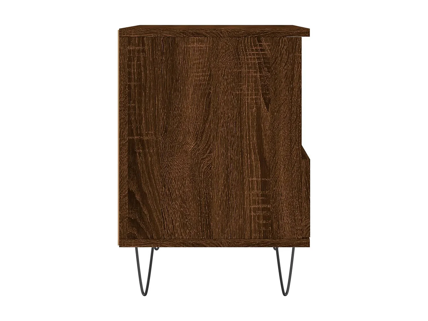 Nachtkastje 40x35x50 cm bewerkt hout bruin eikenkleur