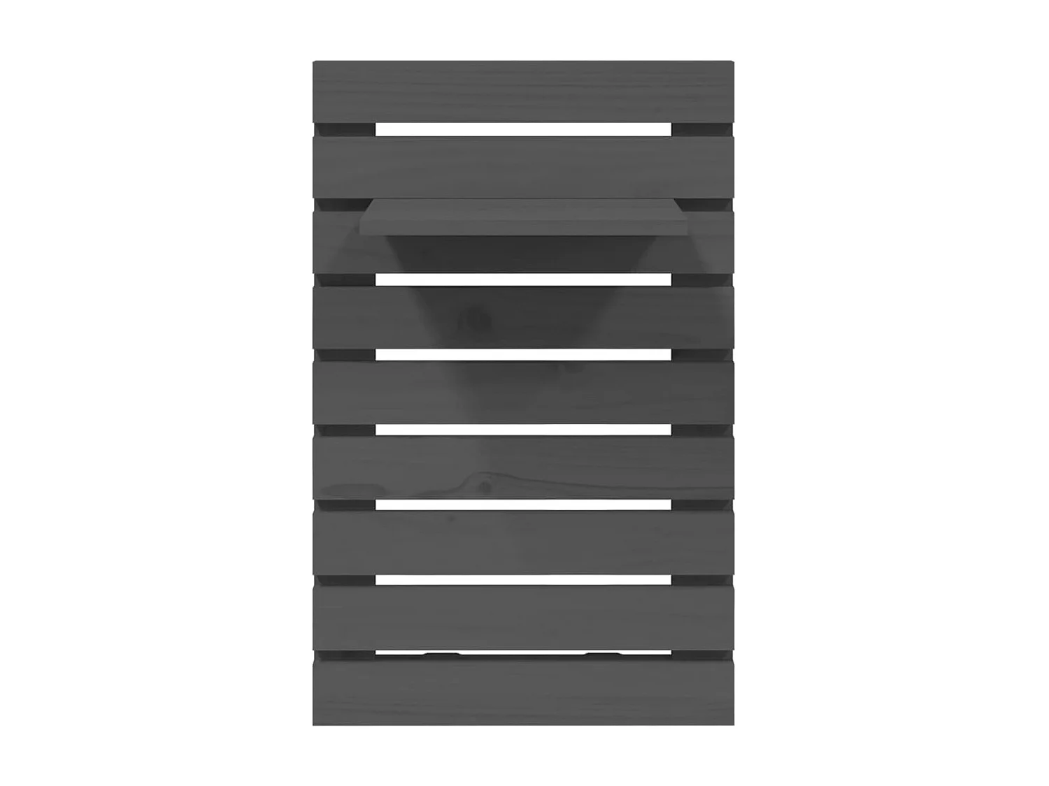 Étagères de chevet murales 2 pcs Gris Bois de pin massif