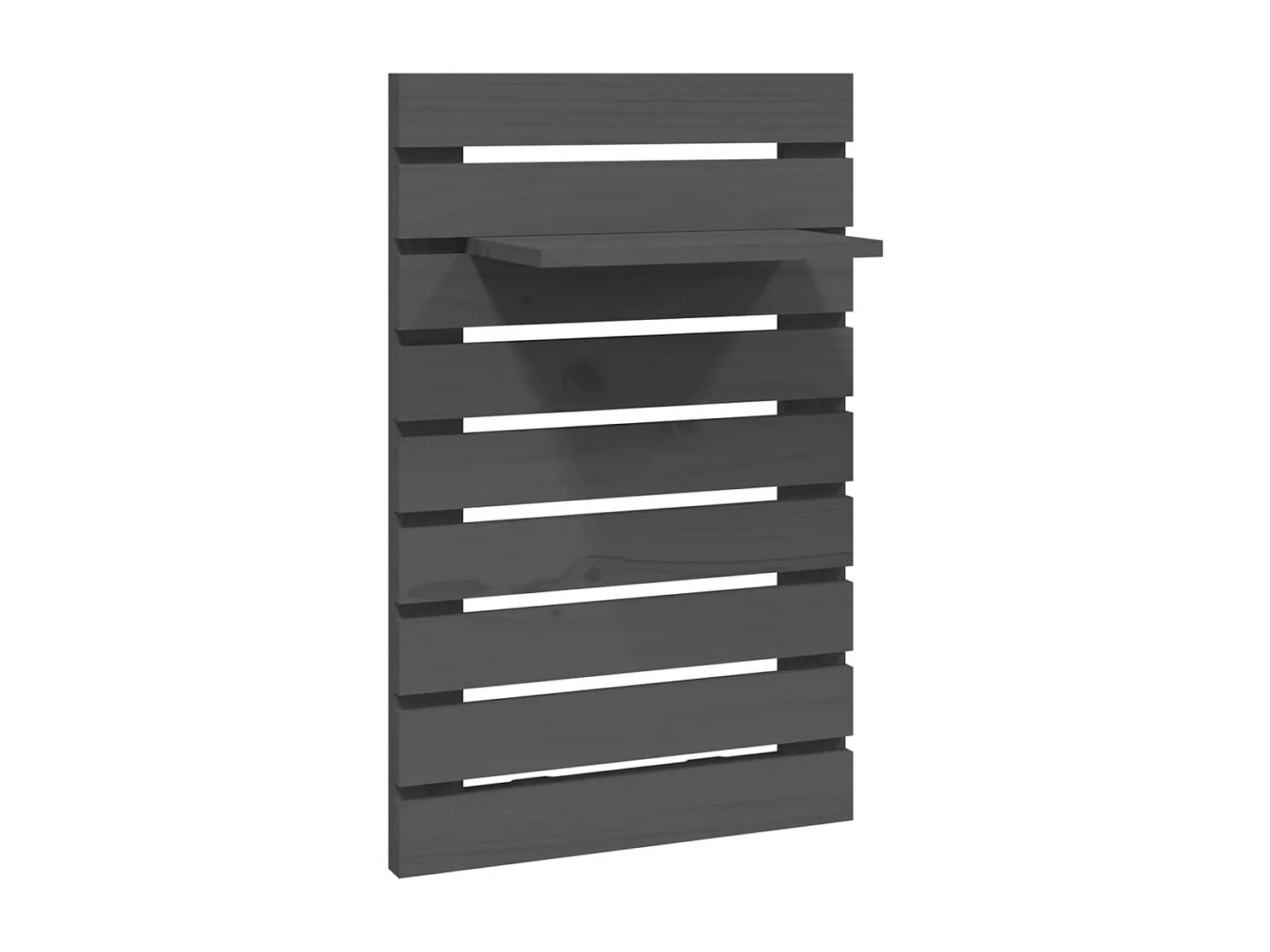 Étagères de chevet murales 2 pcs Gris Bois de pin massif