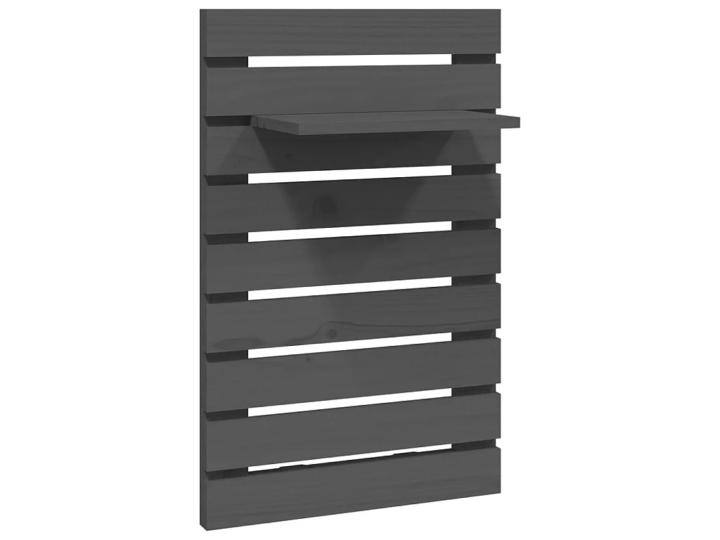 Étagères de chevet murales 2 pcs Gris Bois de pin massif