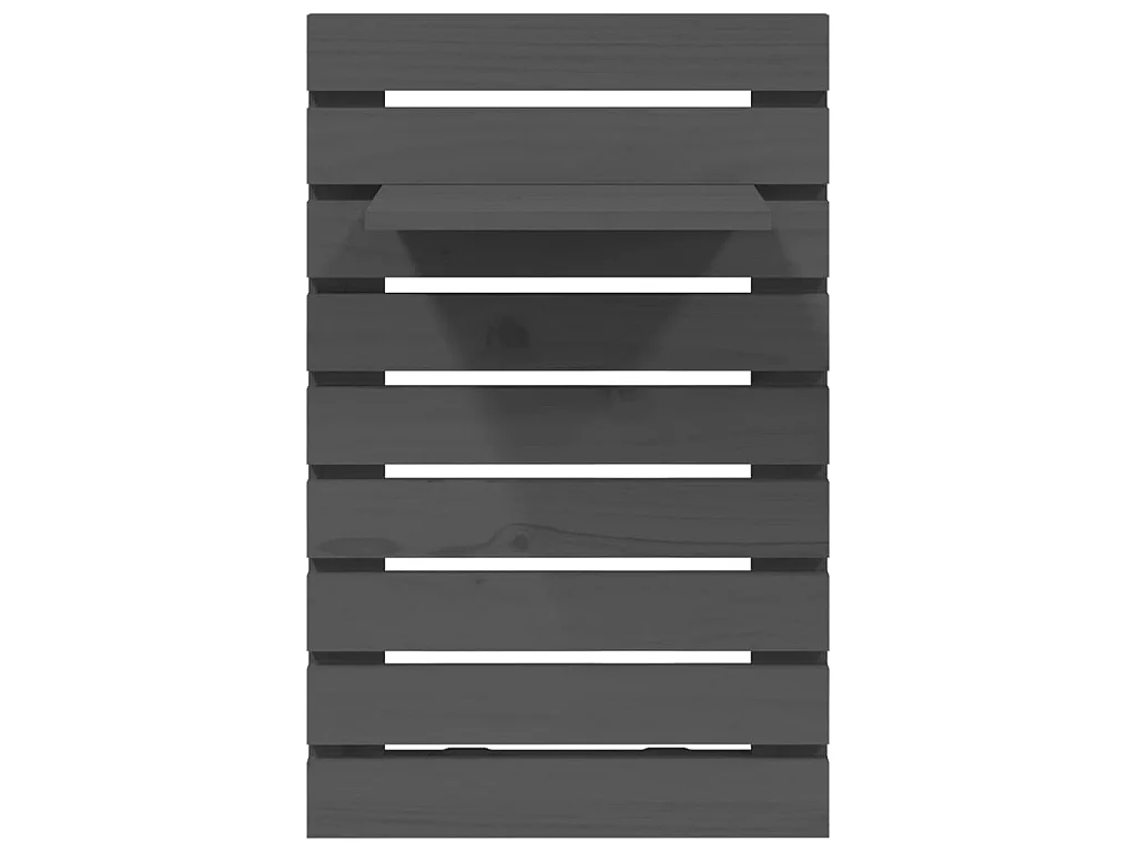 Étagères de chevet murales 2 pcs Gris Bois de pin massif
