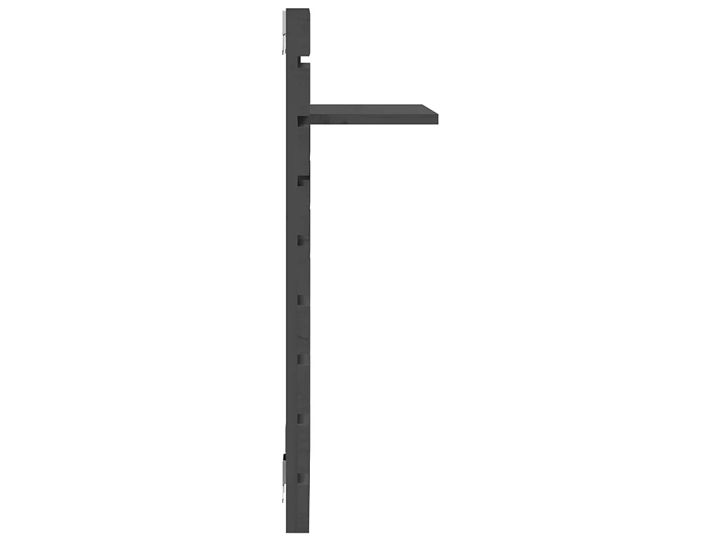 Étagères de chevet murales 2 pcs Gris Bois de pin massif