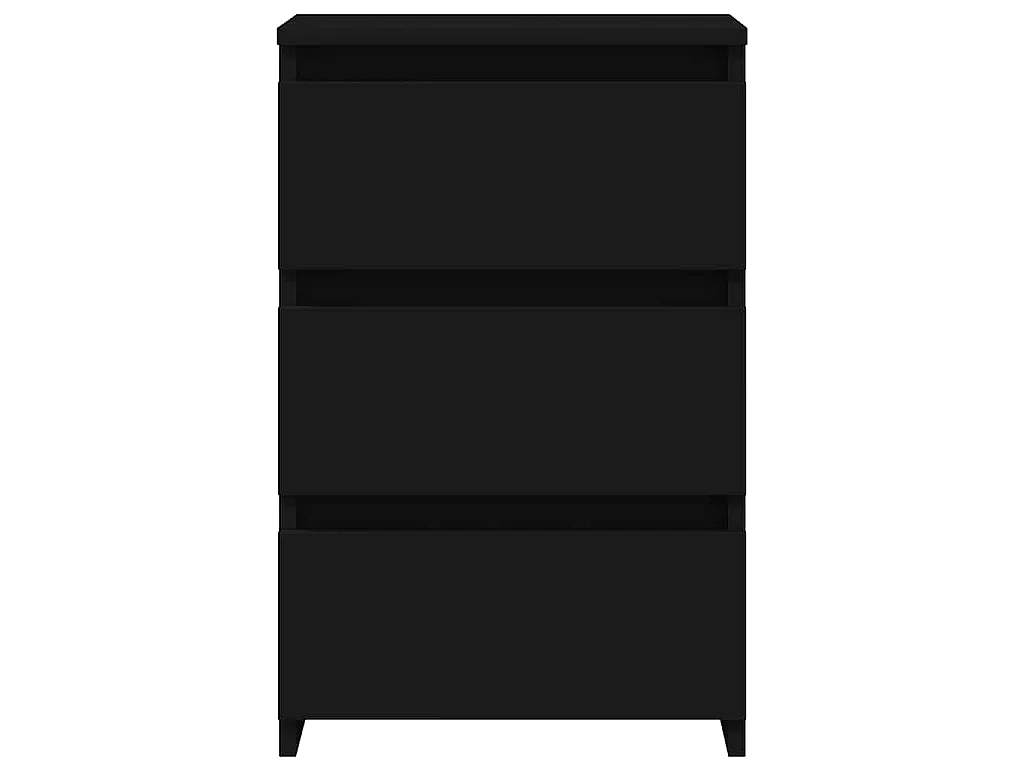 Comodini 2 pz Neri 40x35x62,5 cm in Legno Multistrato