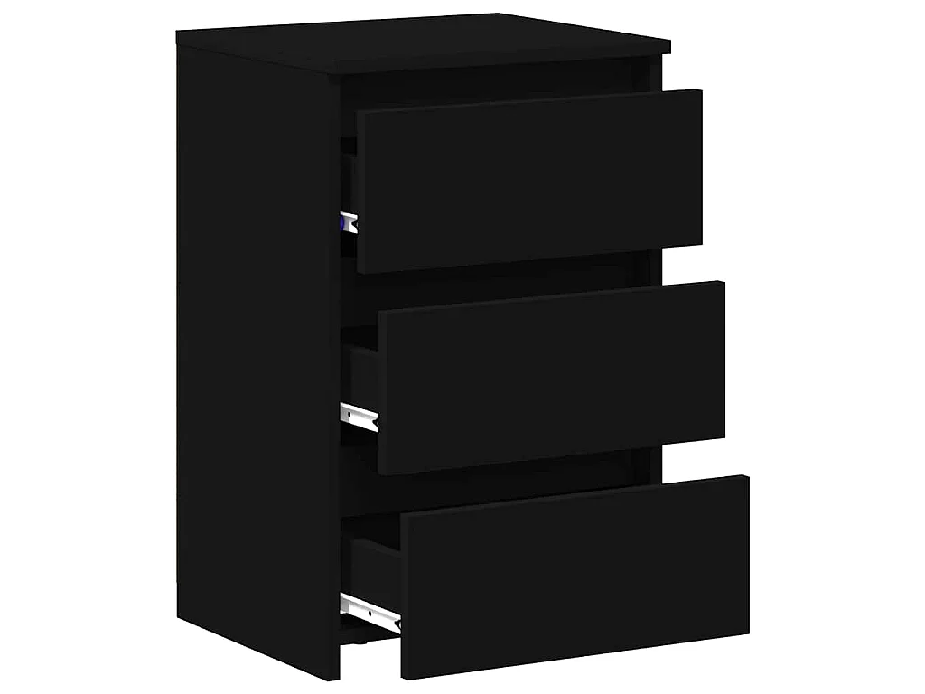 Comodini 2 pz Neri 40x35x62,5 cm in Legno Multistrato