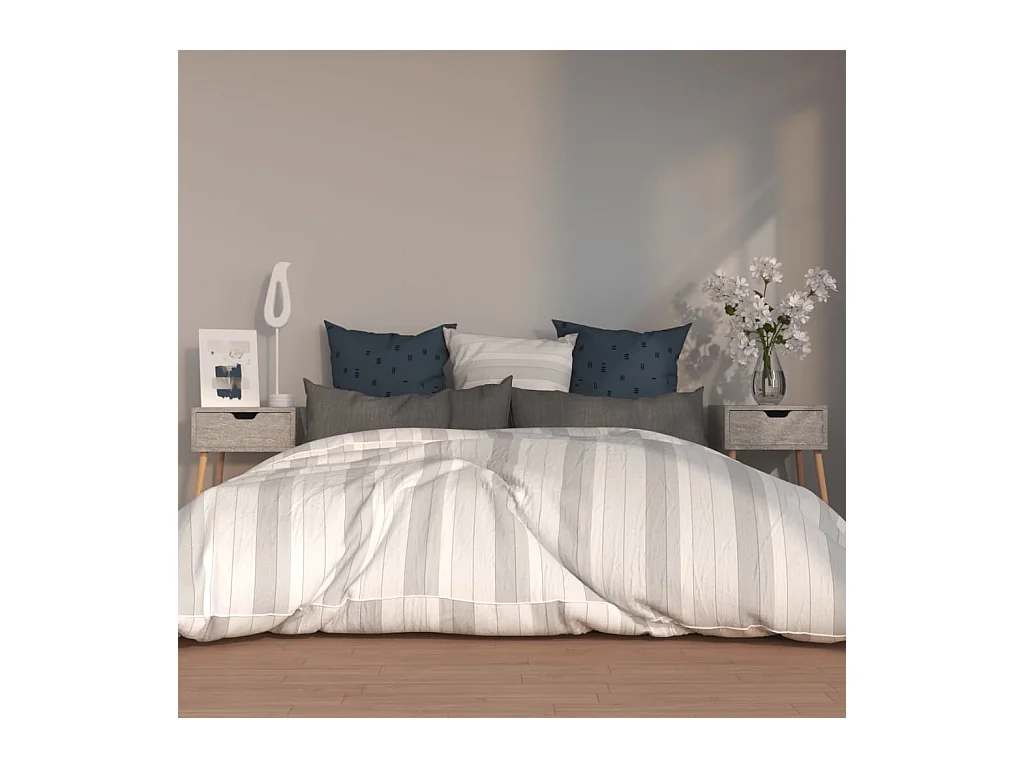 Comodini 2pz Grigio Cemento 40x40x56 cm in Legno Multistrato