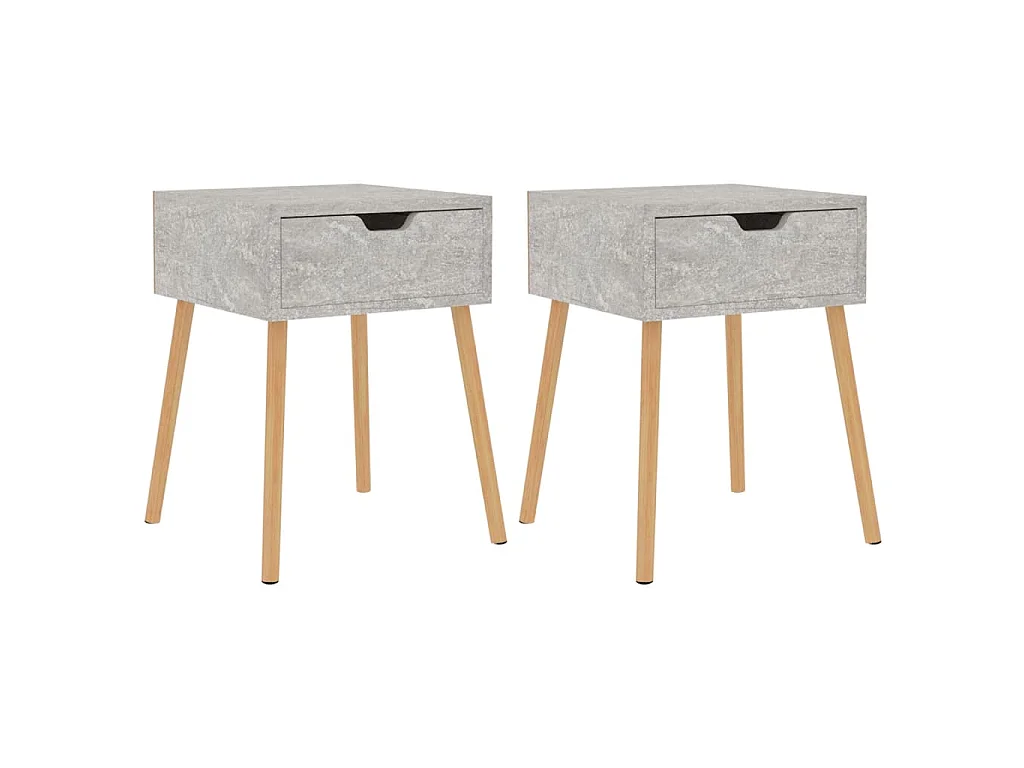 Tables de chevet 2 pcs Gris béton 40x40x56 cm Bois d'ingénierie