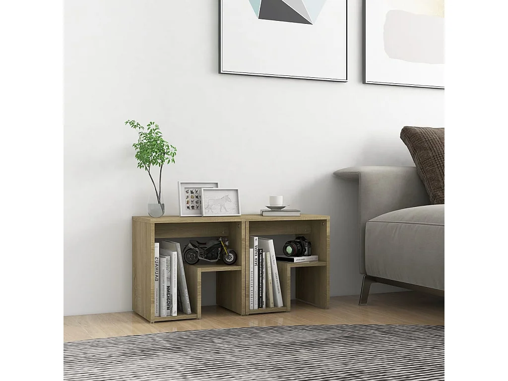 Tables de chevet 2pcs chêne sonoma 40x30x40cm bois d'ingénierie