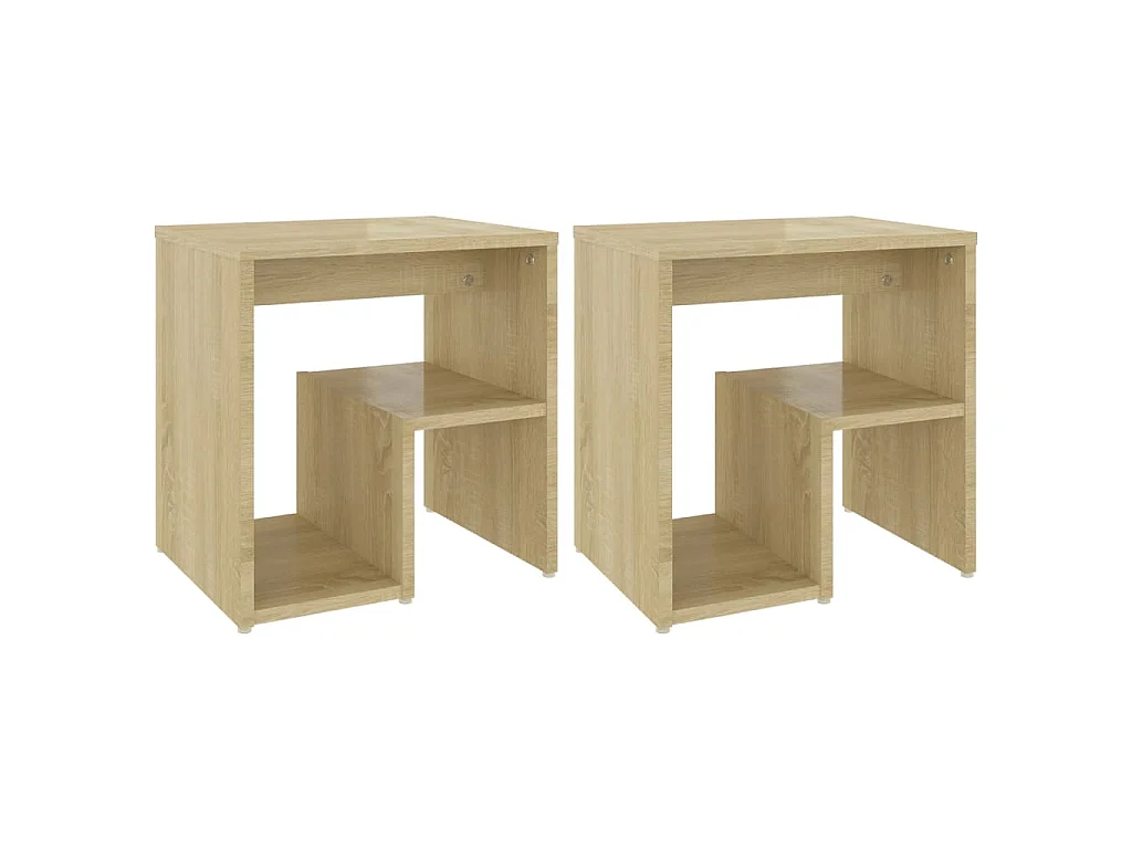 Mesas de cabeceira 2 pcs derivados de madeira carvalho sonoma